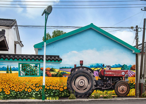 超漂亮的美丽乡村墙体彩绘